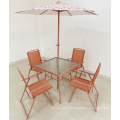 Cutom color and logo patio garden set mental folding bistro set 6 piece